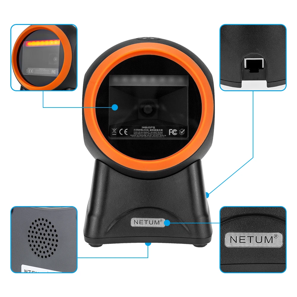 NETUM NT-2030 احادي 1D الليزر الباركود ماسحة و NT-2050S 2D QR كود مصفوفة بيانات PDF417 للنوافذ إيماك POS نظام