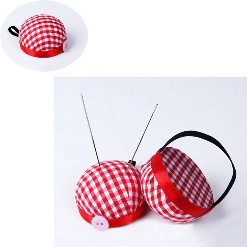 

1pc Ball Shaped Needle Pin Cushion With Elastic Wrist Belt DIY Handcraft Tool for Cross Stitch Sewing Home Sewing Accessories