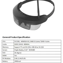 3D 5,8G 40 каналов 98 дюймов ЖК-дисплей с эффектом погружения FPV очки Бинокулярные очки для очков для 5,8G FPV Квадрокоптер