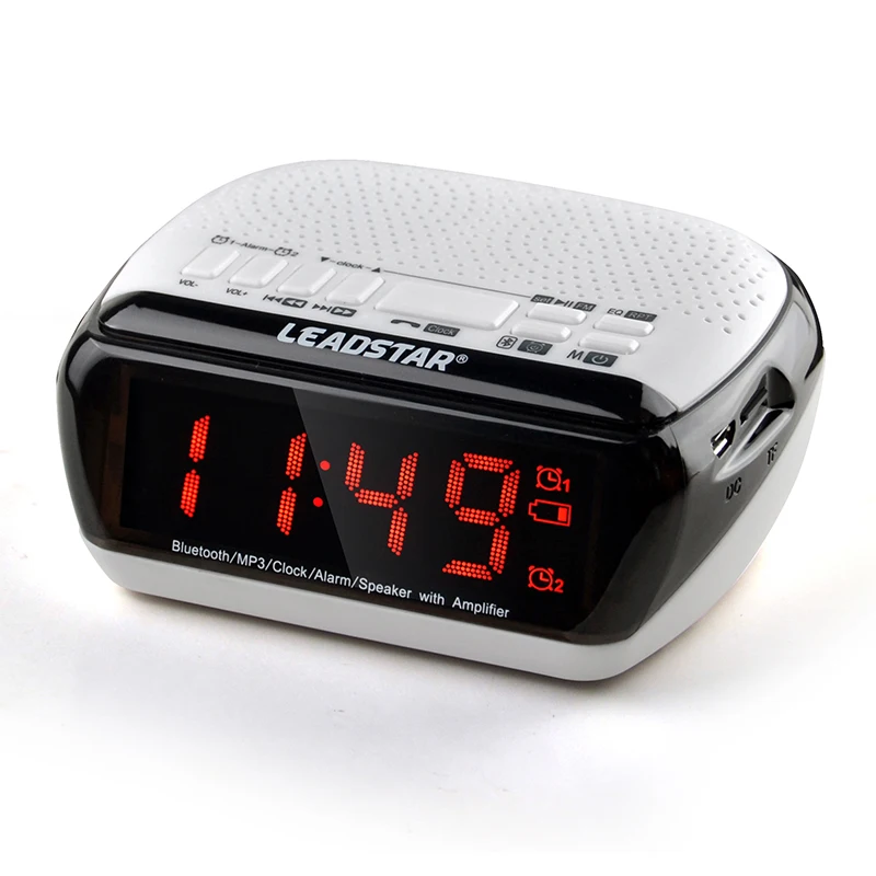 

Portable Bluetooth Stereo Speaker LCD Digital FM Radio Dual Alarm Clock Bluetooth Stereo Speaker Support TF Card For iPhone PC