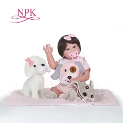 NPK новорожденная Кукла реборн 55 см 22 дюймов реборн девочка настоящая жизнь живые куклы игрушки Мягкие силиконовые открытые глаза маленький