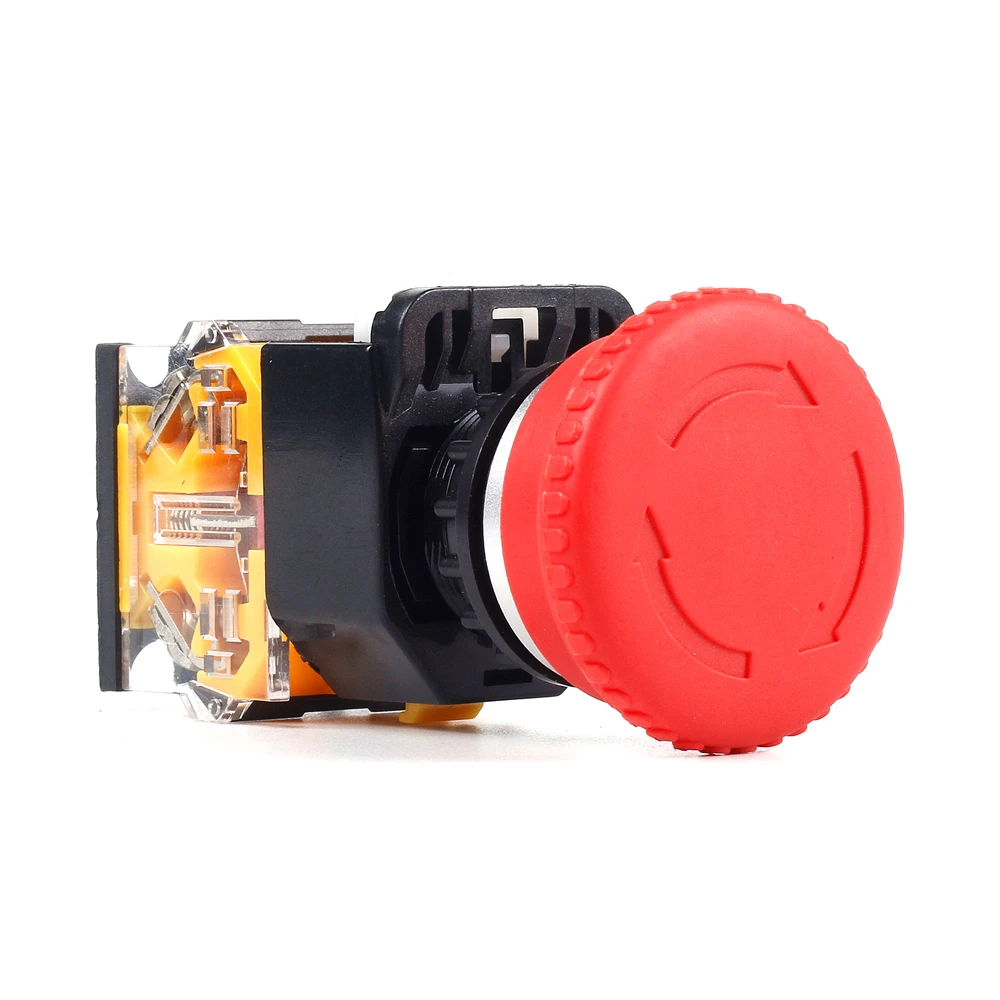 

5 PCS Push button switch Emergency stop pushbutton Latching OR MomentaryWaterproof IP65 LA115-B8-02ZS