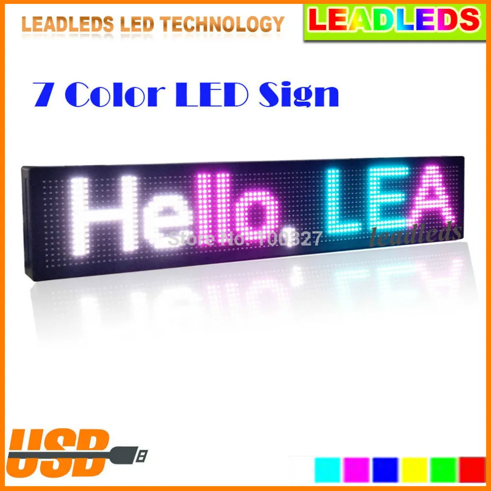 20x6 дюймов HD SMD RGB Полноцветный USB Программируемый Прокрутка сообщения