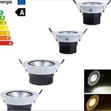 Затемнения встраиваемые светодиодные светильники удара 6 Вт 9 Вт 12 Вт 15 Вт LED пятно света Светодиодная лампа потолка AC85-265V