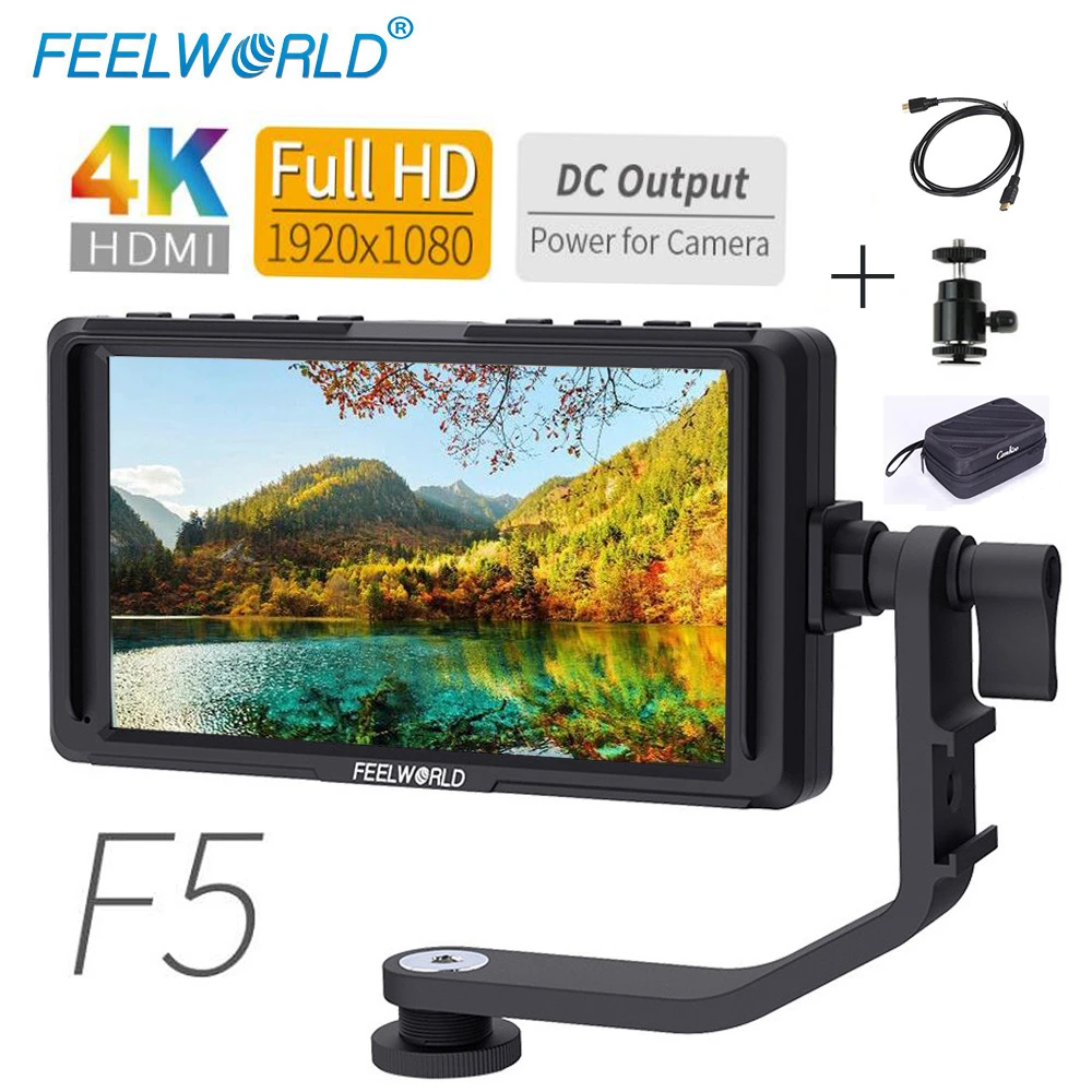 FEELWORLD 5 بوصة IPS DSLR كاميرا جهاز المراقبة الميدانية 4 K HDMI 1920x1080 DC الناتج شاشات كريستال بلورية لسوني نيكون مع حقيبة الحذاء الساخن جبل F5 FEELWORLD 5 بوصة IPS DSLR كاميرا جهاز المراقبة الميدانية 4 K HDMI 1920x1080 DC الناتج شاشات كريستال بلورية لسوني نيكون مع حقيبة الحذاء الساخن جبل F5