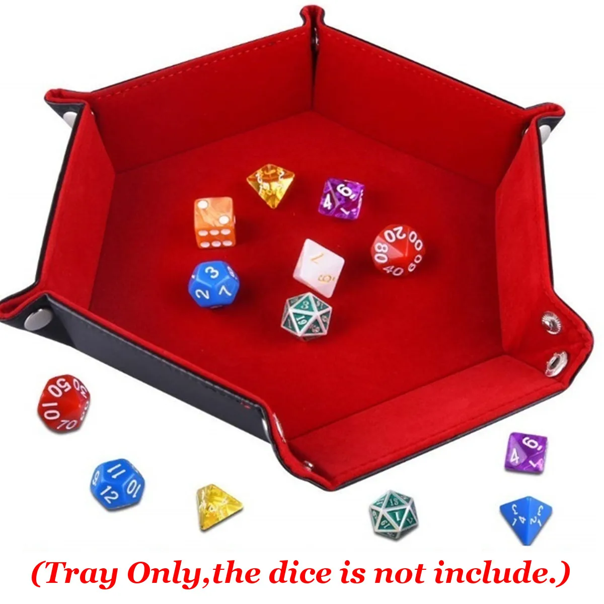 PU Leather Folding Hexagon Square Dice Tray Dice Plate Box Hexagon Board For RPG