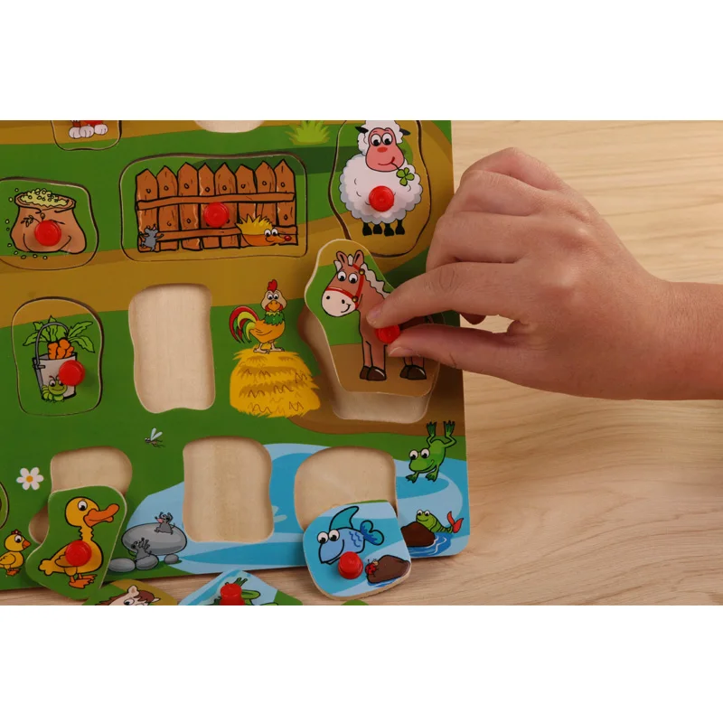 Деревянные детские ручная ручка головоломки детское раннее образование просвещение развития интеллекта От 0 до 7 лет, детская игрушка