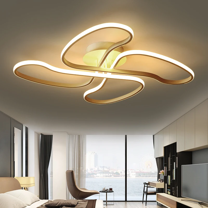 

Surface mounted modern led ceiling chandelier lights for living study room bedroom Black or White chandelier fixtures lampshade