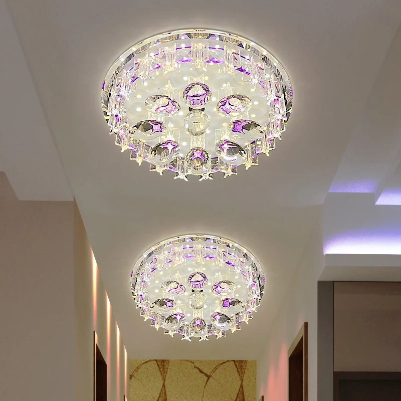 Хрустальная гардеробная потолочная лампа, светодиодная лампа на потолок в коридор, светодиодная лампа в прихожей, креативный цвет прихожей