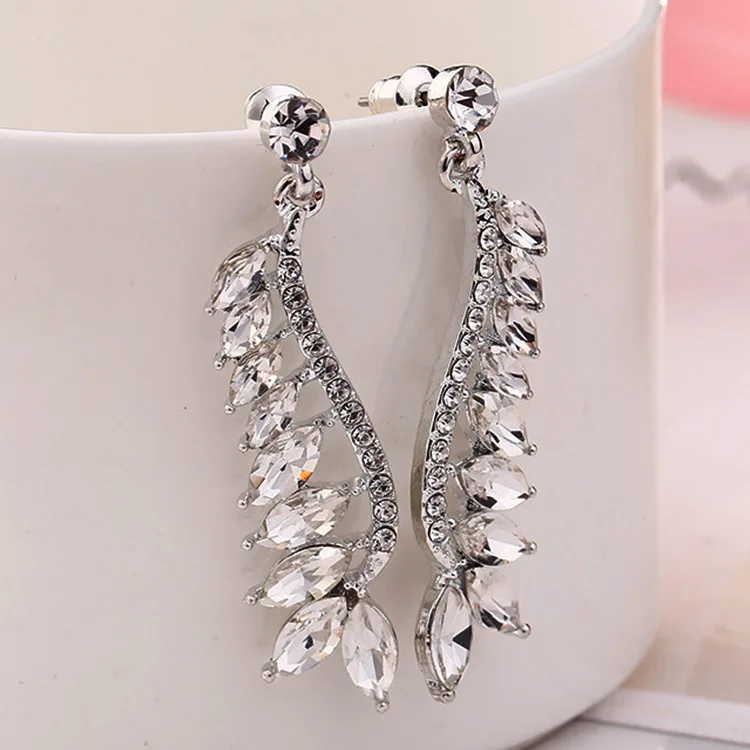 zircon decor earrings