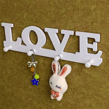 

2016 New Arrival High Quality Vintage White LOVE Hook Clothes Robe Key Holder Hat Hanger Wall Home Decoration Beautiful Design