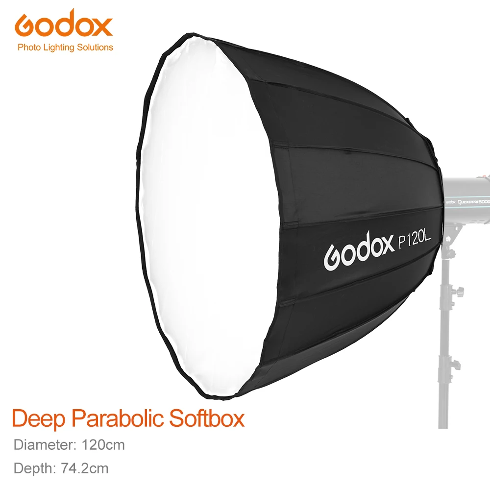 

Godox P120L 120CM Deep Parabolic Bowens Mount Softbox for Studio Flash Speedlite Reflector Photo Studio Softbox