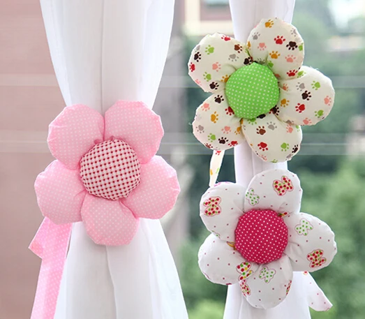 

6pcs/set Curtain buckle,Romatic Flower Curtain Tieback curtain clips buckle belt for window curtain accessory home decoration