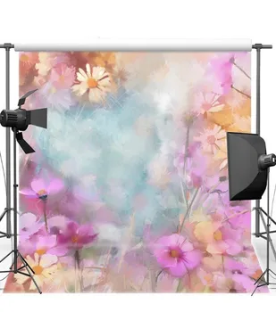 

Oil Painting Flowers photo backdrop Vinyl cloth High quality Computer printed party photography studio background