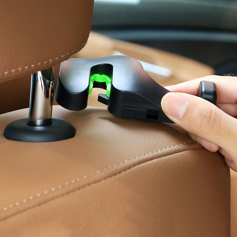 

1Pair Universal Car Headrest Hook Car Back Seat Hanger with Phone Holder for Handbag Purse Grocery Cloth Car Accessories 5kg Max