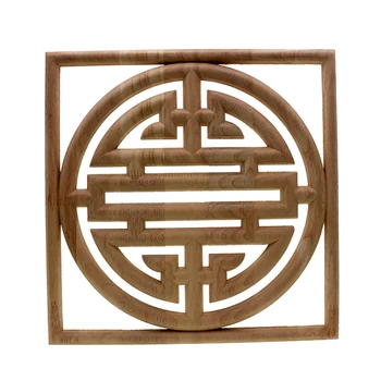 

VZLX Flower Carving Natural Wood Appliques For Furniture Cabinet Unpainted Wooden Mouldings Decal Decorative Figurines Teraryum
