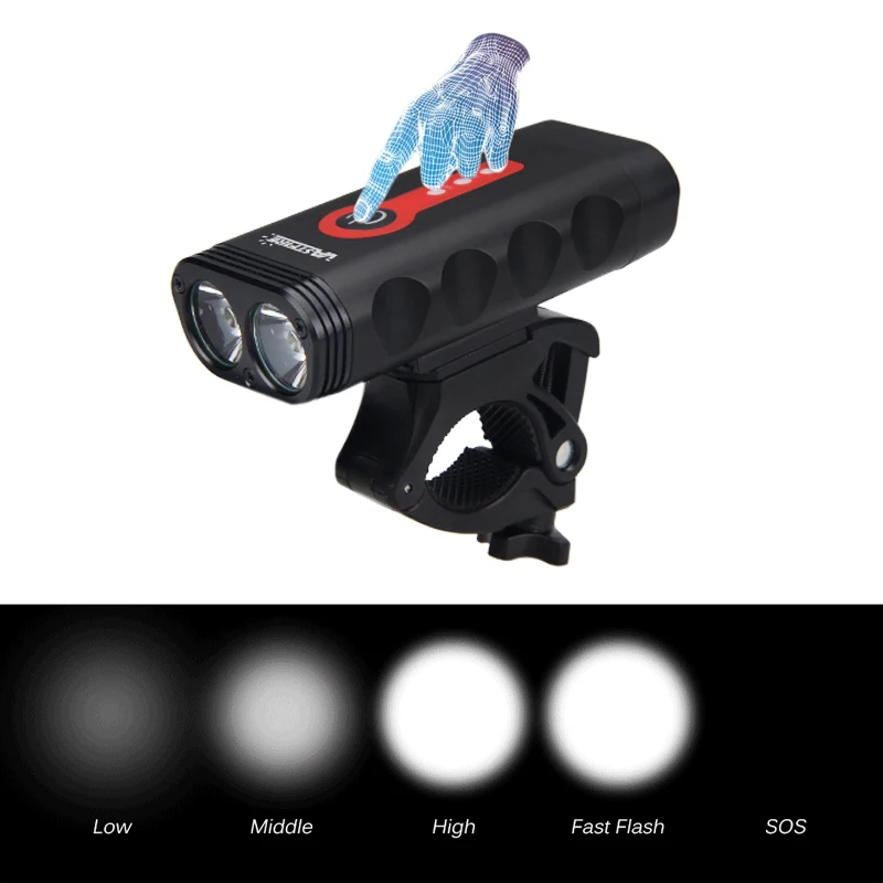 Top Upgrade USB Rechargeable Bicycle Light Waterproof L2 LED Front Bike Headlight 5 Modes Safety MTB Cycling Torch Built-in Battery 1