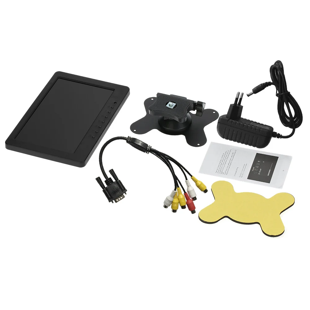 S702 7 дюймов TFT lcd цветной монитор дисплей экран 16:9 1024*600 BNC VGA Видео Аудио для автомобиля Домашний ПК CCTV безопасности VCD DVD