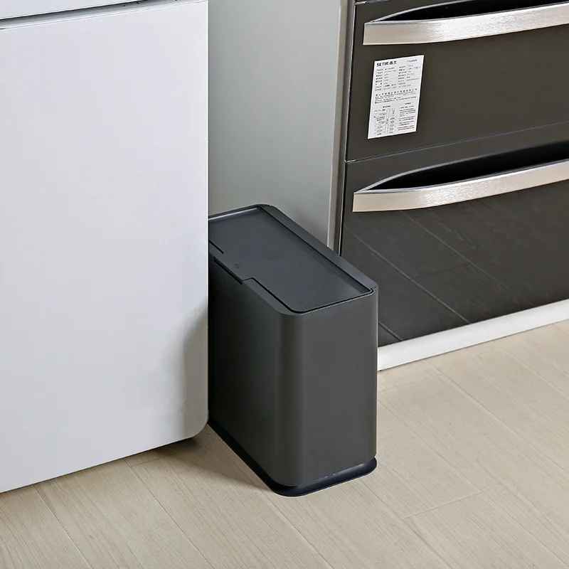 

Household Pressing Type Plastic Trash Can Living Room Bedroom Kitchen Bathroom Quilted Waste Bins Office Paper Basket