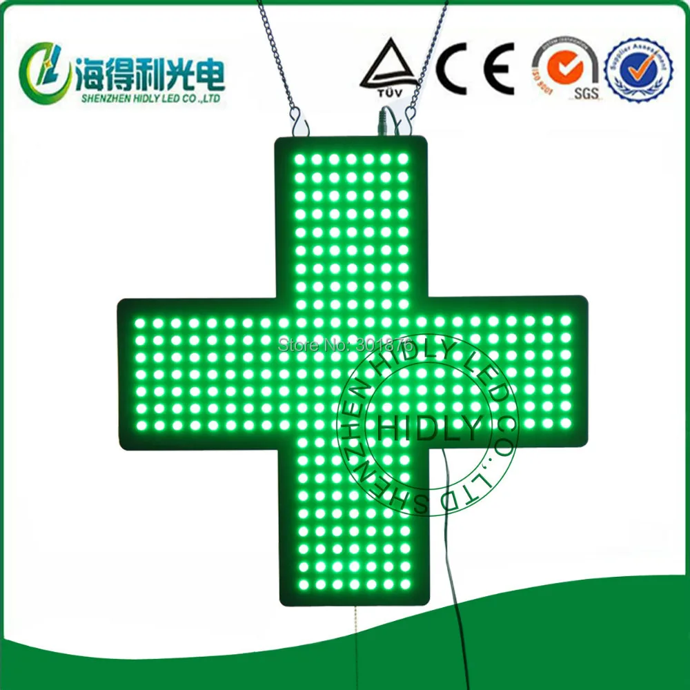 

48*48cm indoor pure green  flashing  LED acrylic cross sign/LED 8mm cross panel