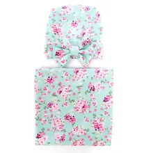 80 см x 80 см Хлопковое одеяло для новорожденного супер мягкое цветочное одеяло s детское хлопчатобумажное одеяльце пеленка+ повязка для волос/шляпа комплект из 2 предметов