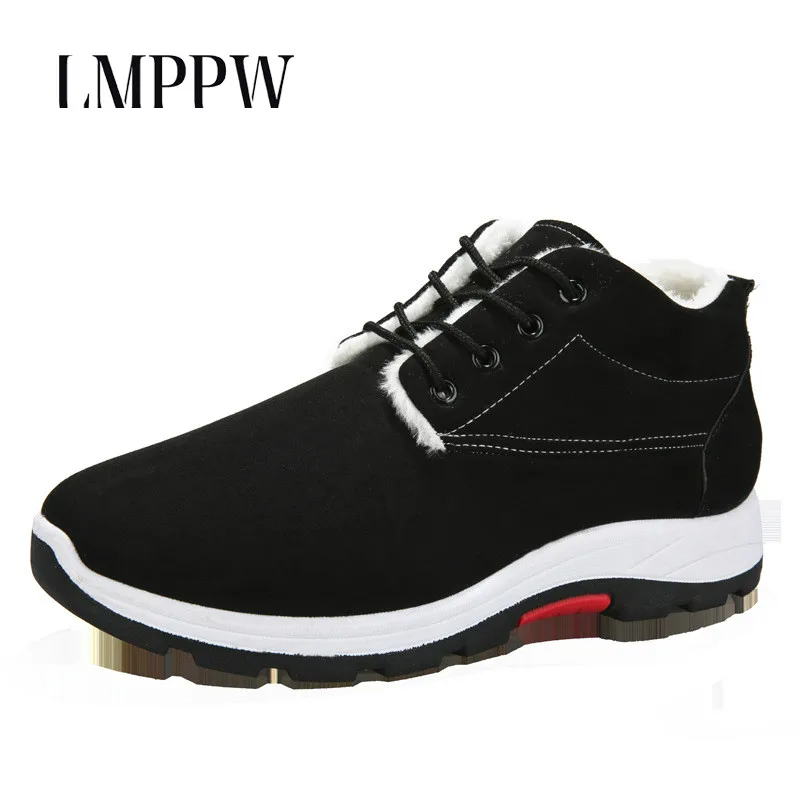 

Winter Men's Cotton Shoes Plus Velvet Thickened Outdoor Ski-proof Boots Casual Warm Sports Men's Shoes Fashion Lace Up Sneakers