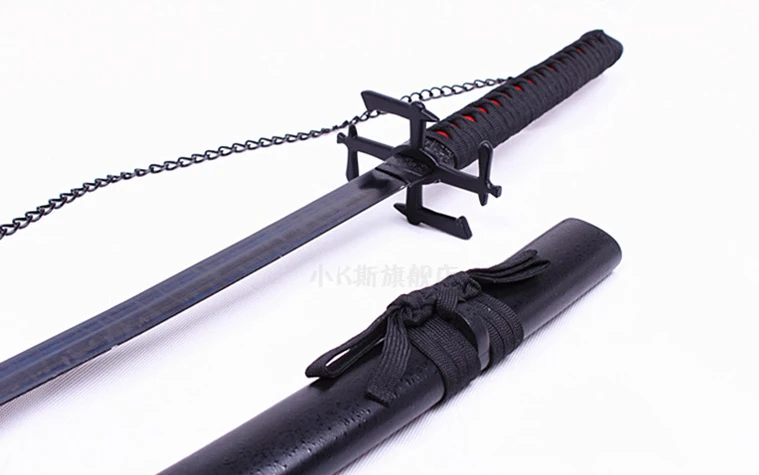 S0463 BLEACH ICHIGO KUROSAKI TENSA ZANGETSU ZANPAKUTO SWORD W/ CURVED BLACK BLADE 56.1