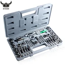 EVANX 40pcs Tap Die Set Hand Thread Plug Taps Handle Alloy Steel Inch Threading Tool With Case цена EVANX 40pcs Tap Die Set Hand Thread Plug Taps Handle Alloy Steel Inch Threading Tool With Case цены онлайн
