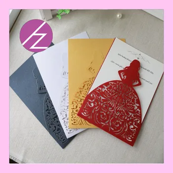 

12pcs/lot free shipping Unique design laser cut wedding party bride design invitation card paper craft party decpration