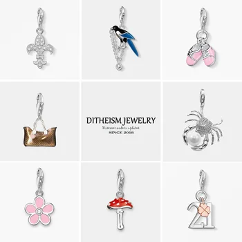 

Brown Handbag Charms Pendant,2018 Fashion Jewelry 925 Sterling Silver Trendy Gift For Women Girls Fit Bracelet Necklace Bag