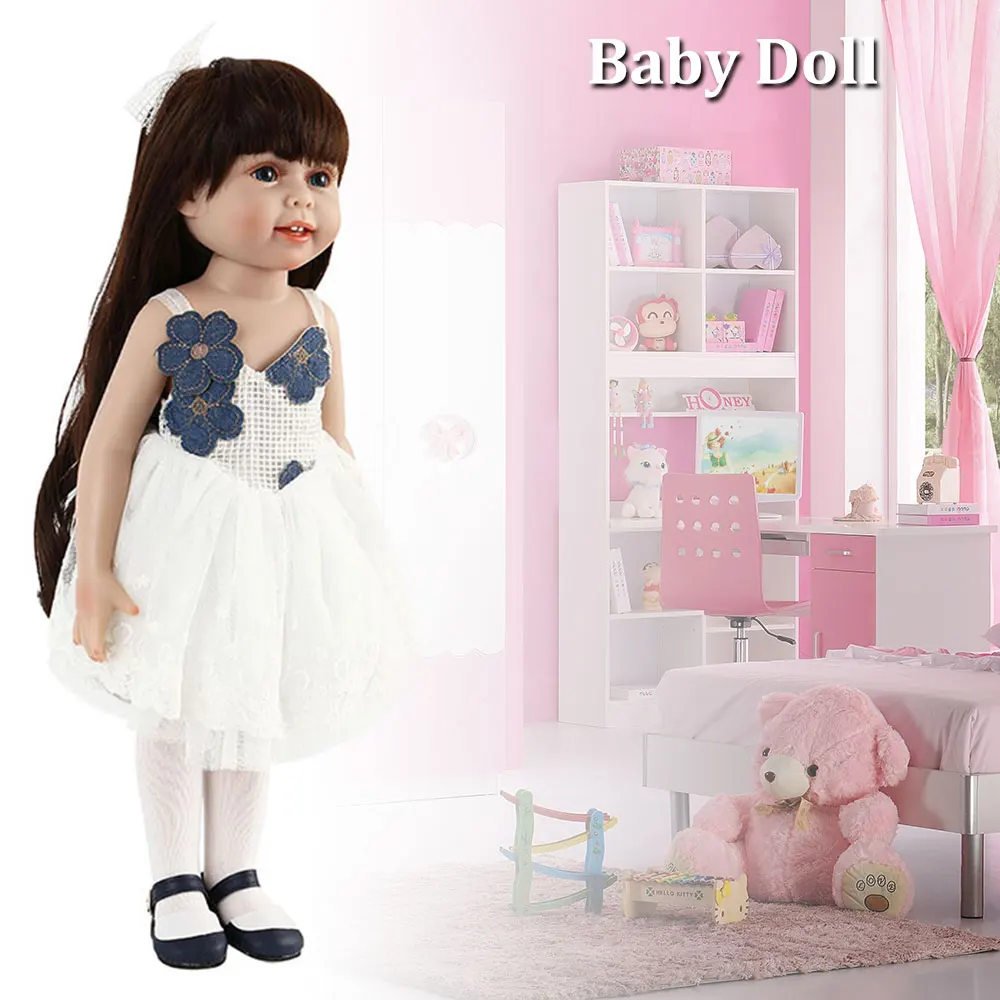 

18'' American Baby Doll Handmade Soft Silicone Vinyl Reborn Dolls Realistic Toddler Doll Toys for Children Christmas Collection