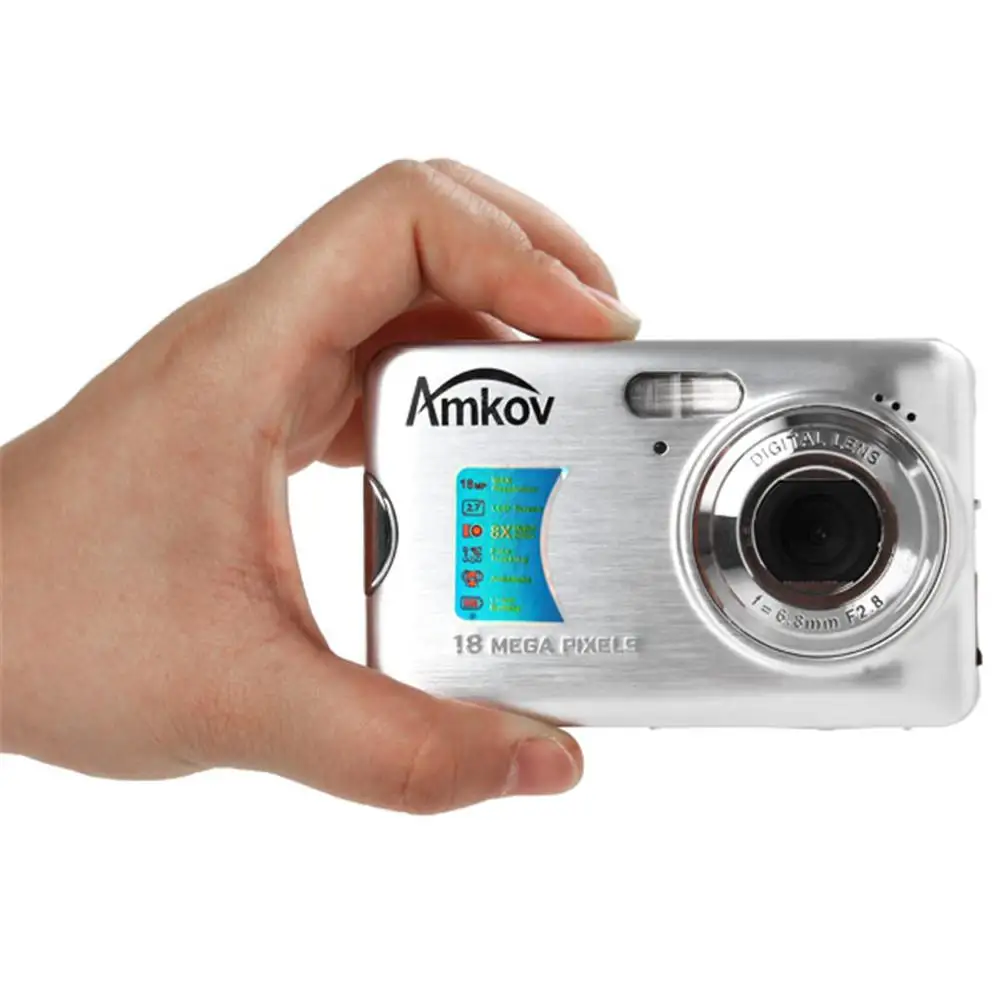 

Amkov AMK-CDFE 18 Megapixel Mini Pocket Camera HD Portable 1080P Camera 2.7 Inch LCD Screen Anti-shake Digital Camera F3.0 Lens