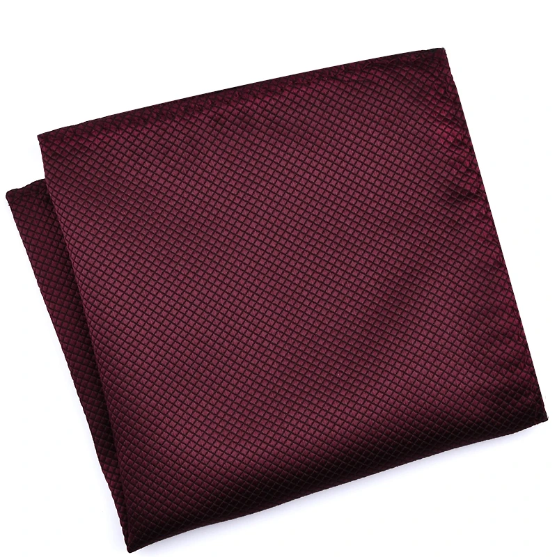 High Fashion Pocket Square Grid Handkerchief Men Accessories Polyester Hanky Solid Color Towel mouchoir Black White 22cm*22cm