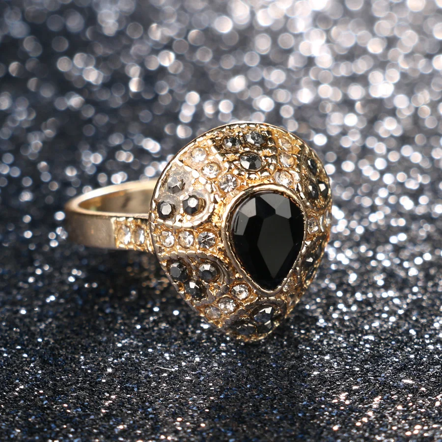 Glamour Women Jewelry Water Drop Multicolour Crystal Rings Big Size Rings 11 Wedding Ring Vintage Jewelry
