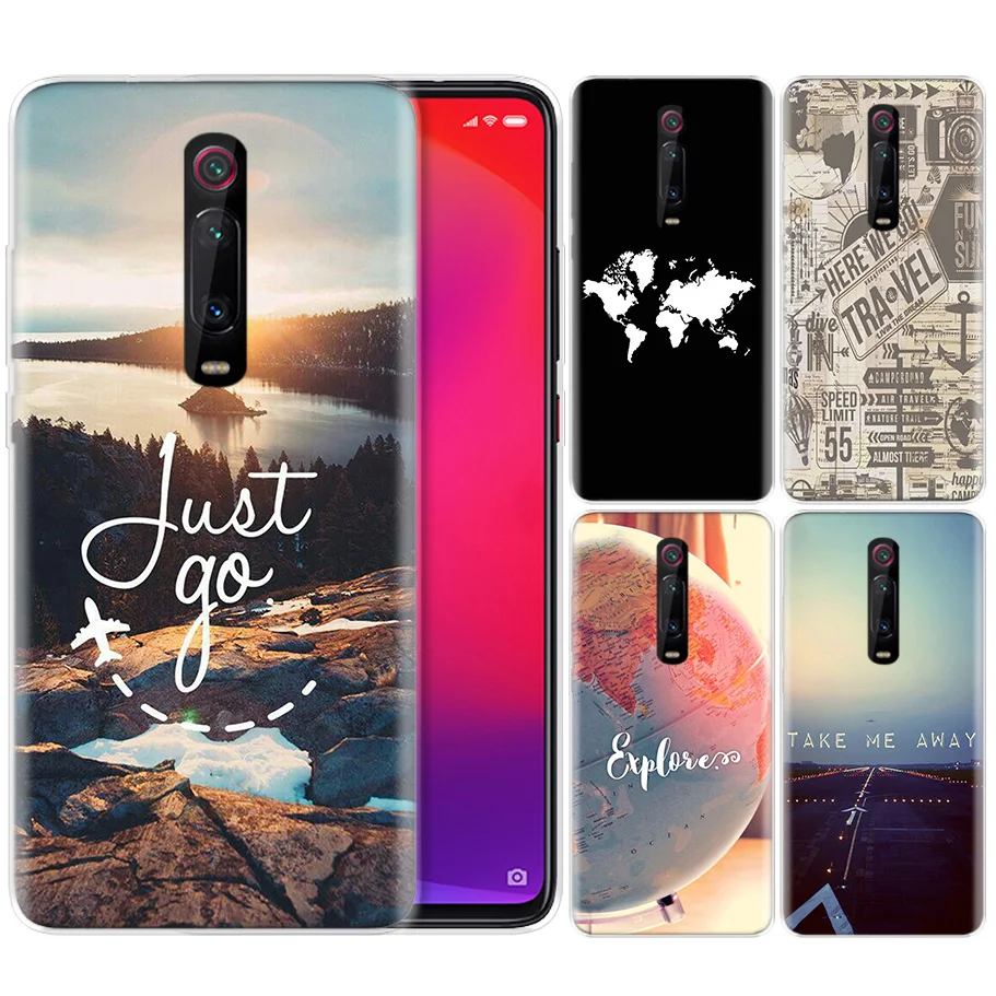 

Silicone Case for Xiaomi Redmi K20 Pro K20Pro Note 5 6 7 7A 6A Mi A2 A1 8 Lite 9 S2 Pocophone F1 Wanderlust Map Travel