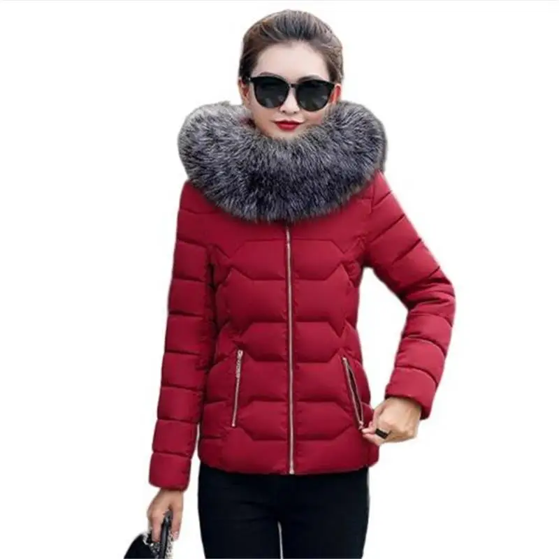 jackets woman winter coat 2018 big Fur collar parkas women winter jackets women Slim Hooded keep Warm short coat female autumn