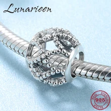 Подлинные 925 пробы серебряные полые Очаровательные Круглые формы тонкие бусины подходят к оригинальному Pandora браслет для изготовления ювелирных изделий