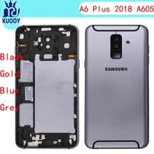 Задний корпус A6 Plus для samsung Galaxy A6+ A605 задняя крышка для батареи+ Кнопки громкости+ объектив камеры