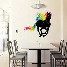 Cartoon Wall Stickers Colorful Horse Decorative Creative Wall Stickers For Kids Room Vinyl Removable Art Wall Decal