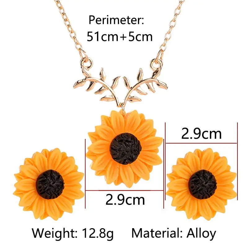 

Female decorative pearl sun necklace temperament fashion sunflower pendant necklace