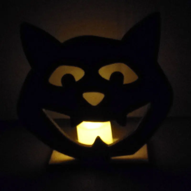 

1pc Skull Pumpkin Cat Halloween Tea Light Candle Holder Wood Candle Stand Table Decoration Candlestick For Bar Parties