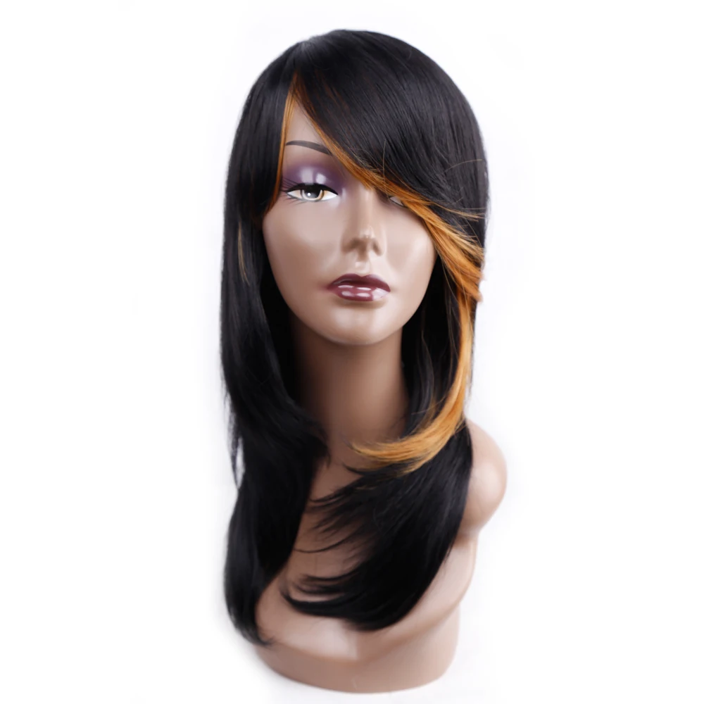 Amir Synthetic Wigs Cosplay long Straight Hair Wig With Bang Middle