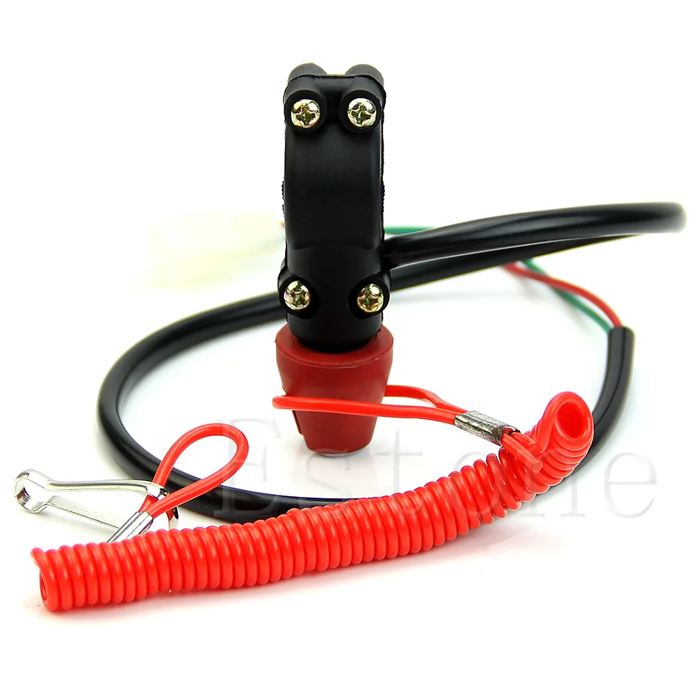 Motorcycle ATV 12v Single Kill Switch Tether Line On Off Button