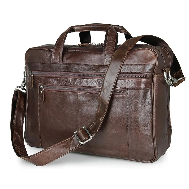 Мужской портфель из натуральной кожи 17 дюймов, деловая сумка для ноутбука, мужская сумка-мессенджер из воловьей кожи, мужская сумка на плечо