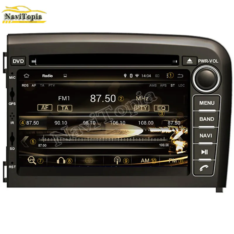 

NAVITOPIA 4G RAM 32G ROM Octa Core Android 9.0 Car DVD Multimedia Player GPS Navigation for Volvo S80 1998-2006
