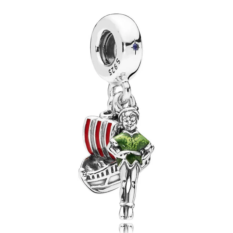 

Authentic 925 Silver DIY Jewelry Peter Pan Dangle Charm fit Pandora Bracelet Bangle Enamel