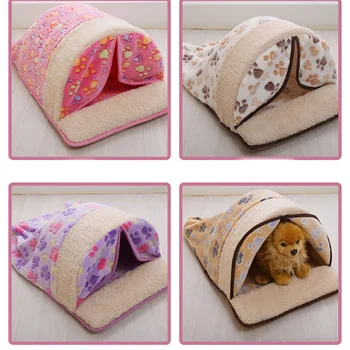 

1pc Cute House Shape Pet Dog Bed Warm Soft Dogs Kennel Dog House Pet Sleeping Bag Cat Bed Cat House for small dog Cama Perro