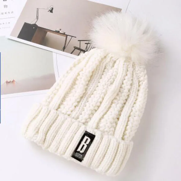 M187 White hair bulb YSDNCHI помпон трикотажный свитер бини Зимняя шерстяная шапка женская модная теплая женская шапка Толстая меховая Высококачественная верхняя одежда Лыжная вязаная шапка - Цвет: M187 White hair bulb
