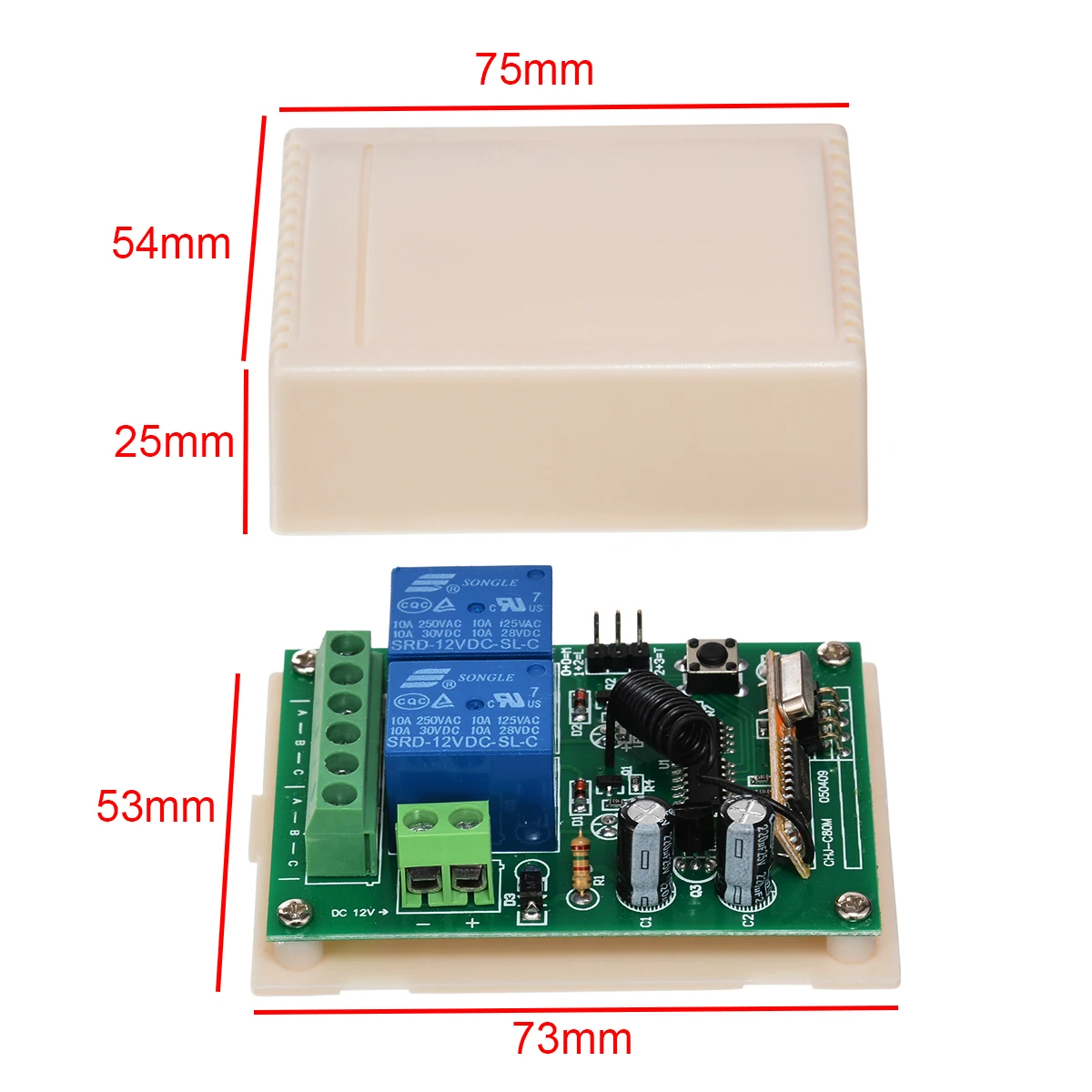 

2 CH Garage Door Window Remote Control Switch Relay Normally Open & Closed Wireless Transmitter + Receiver 433MHZ 50m-100m