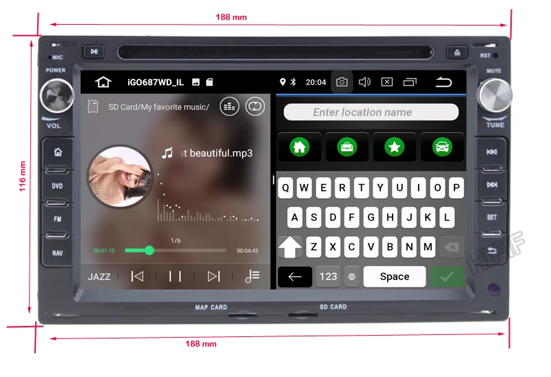 Sale DSP Car Multimedia Player Android 9.0 2 Din Stereo System For VW/Volkswagen/Passat/Golf/Skoda Octa Core 4GB RAM Wifi USB DVD DVR 1
